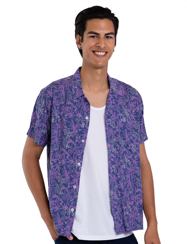 Purple Beachside Resort Shirt