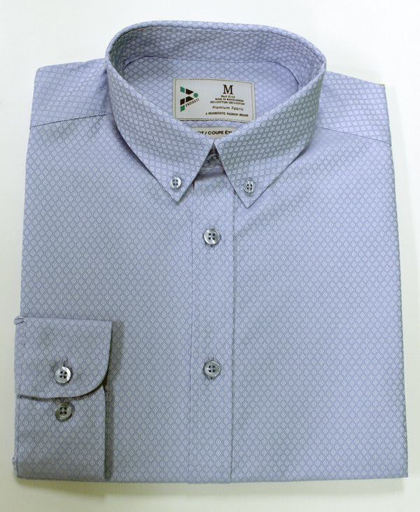 Blue Woven Diamond Dress Shirt folded