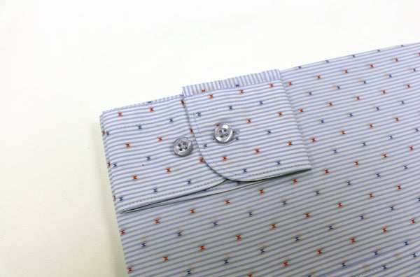 Blue Striped and dots dress shirt cuffs