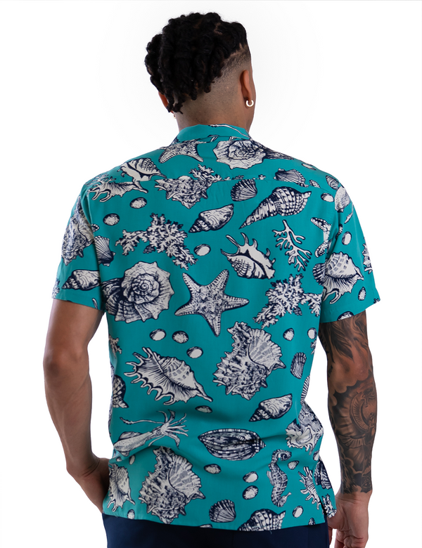 Teal Beachside Resort Shirt Back