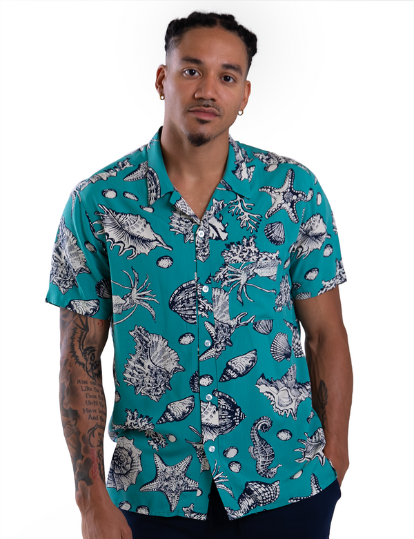 Teal Beachside Resort Shirt front