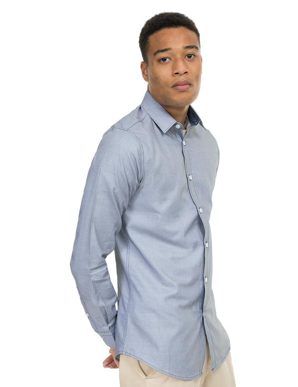 Grey Textured Button Down Shirt center right side