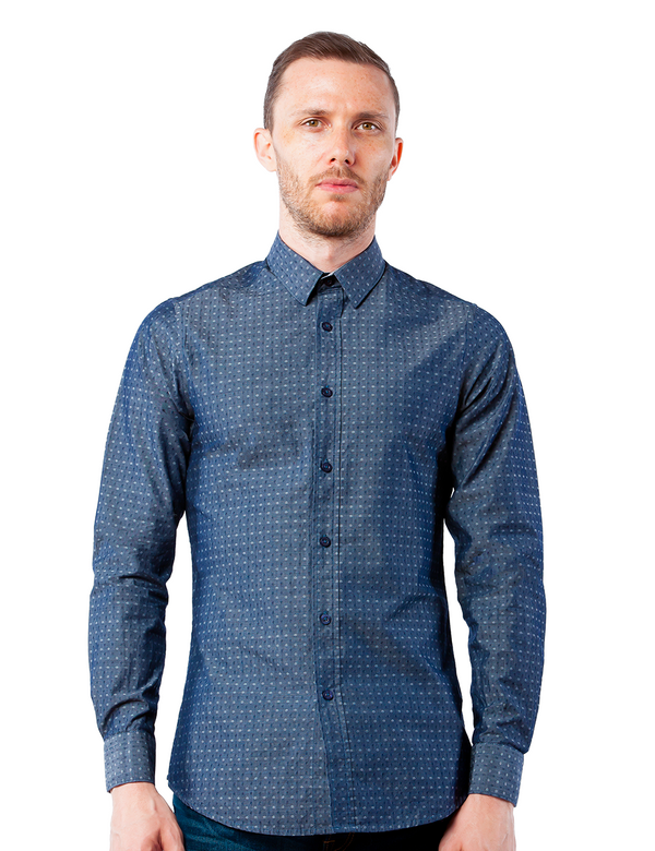 Gunmetal Dotted Dress Shirt front center