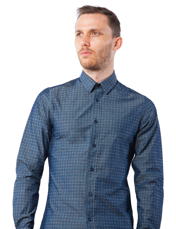Gunmetal Dotted Dress Shirt front center