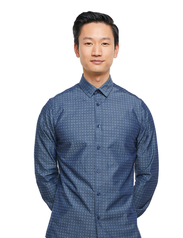 Gunmetal Dotted Dress Shirt front center