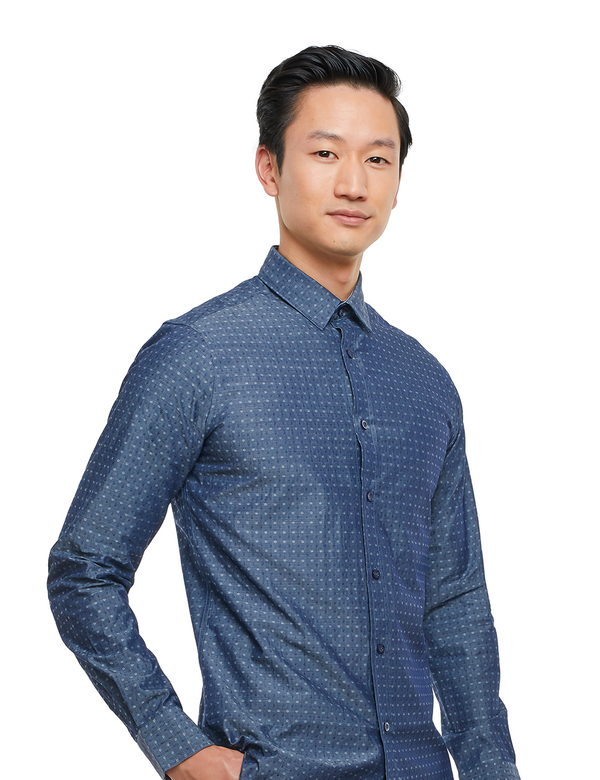 Gunmetal Dotted Dress Shirt front right side