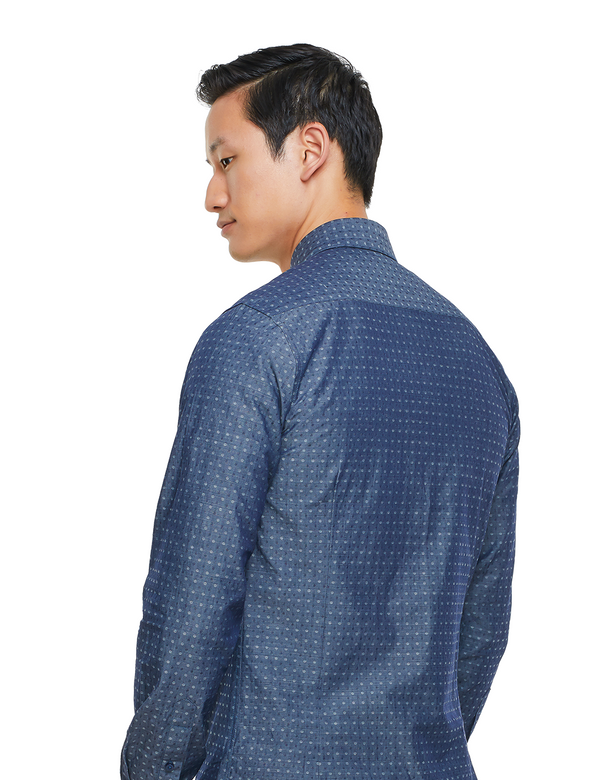 Gunmetal Dotted Dress Shirt back left side