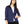 Load image into Gallery viewer, Womens navy button down shirt front center