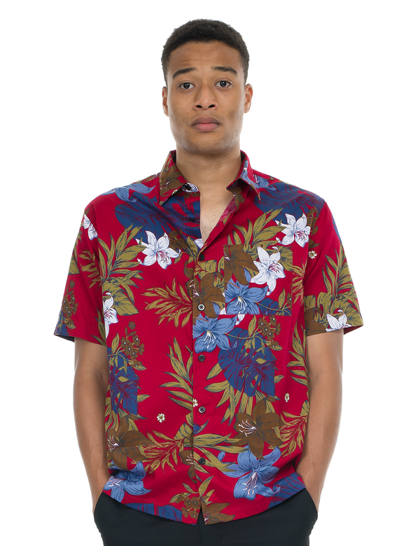 Floral print 2025 short sleeve shirt